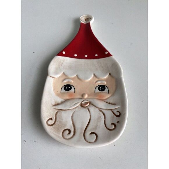 Johanna Parker Transpac Nostalgic Santa Spoon Rest Retro Christmas Holiday Decor - Picture 3 of 6